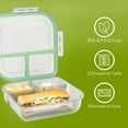 thumbnail image 2 of MyGo Container Large To-Go 3-Compartment Food Containers, Pack Of 3, 9-3/8" X 9-3/8" X 2-1/2", Reusable, Microwave Safe, NSF Certified, Smoke/Green, 2 of 5