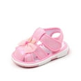 thumbnail image 5 of Xfvqtps Baby Girls Sandals Shiny Bling Bowknot Lightweight Cute Princess Sweet Soft PU Infant Walking Shoes Summer Casual Comfortable Breathable Toddler Sandals Non Slip Called Shoes Pink, 5 of 9
