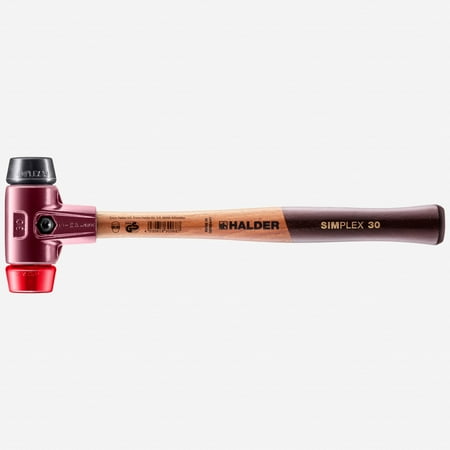 UPC: 4030618300649 | Halder Simplex Mallet with Black Rubber/Red Plastic Inserts and Cast Iron Housing 1.18 / 12.17 oz.