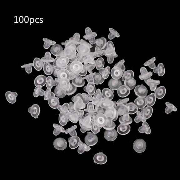 100 Pieces Anti-Pain Earring Back Pads Clear Silicone Comfort Earring Cushions for Clips on Earrings Ear Protector