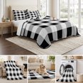 thumbnail image 6 of 3 Pieces Queen Quilt Set,Classic Farmhouse Black White Buffalo Plaid Soft Bedding Sets with 1 Quilt & 2 Pillow Shams,Geometric Lattice Summer Bedspread Lightweight Coverlet Comforter for All Season, 6 of 9