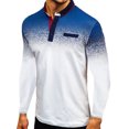 thumbnail image 1 of Blusa de manga larga con estampado de ocio de negocios degradado de primavera para hombre Pompotops oipoqjl27983, 1 of 4