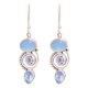 thumbnail image 1 of Pendientes con incrustaciones de topacios azul marino Pendientes giratorios con forma de gota de agua en forma de pera para mujer, 1 of 8