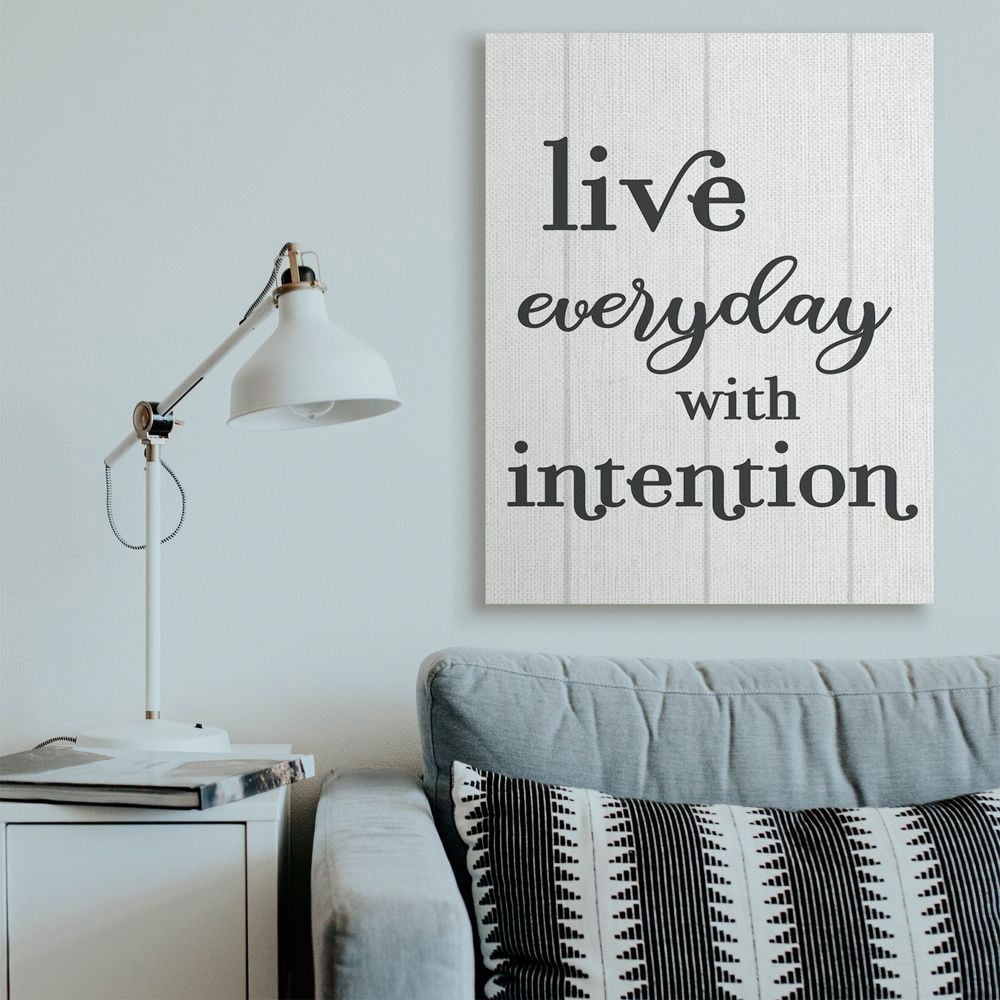 Stupell Industries Live Everyday with Intention Quote Rustic Charm Designed by Daphne Polselli