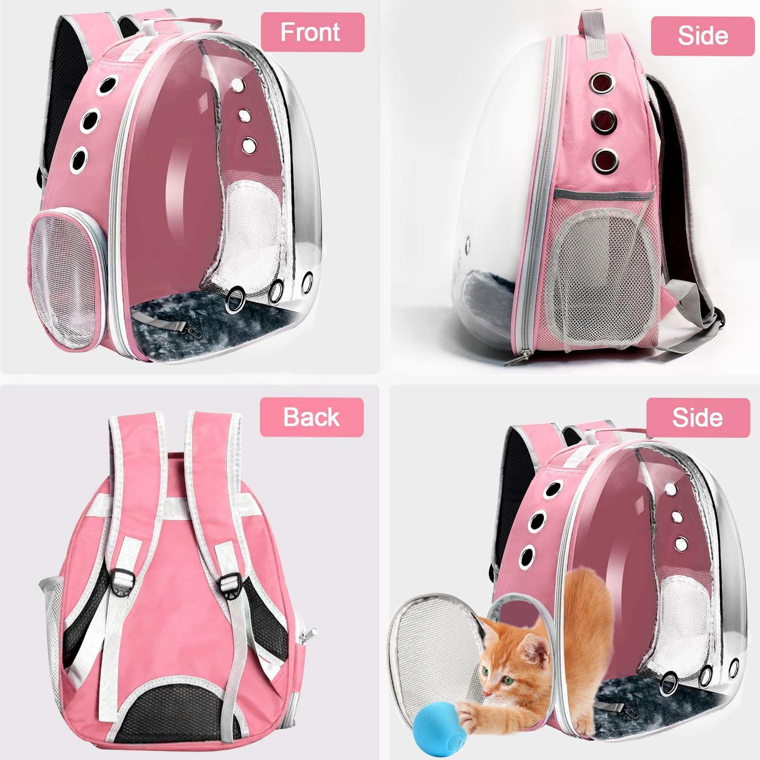 Airline-Approved Cat & Small Dog Backpack Carrier – Transparent Bubble Space Capsule Travel Bag for Hiking & Outdoor Use