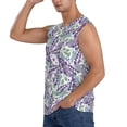 thumbnail image 3 of Goofa Lavender Flowers Printed Men's Sleeveless T-Shirt - Athletic Gym Workout Tank Top for Men - Moisture-Wicking, UPF 30+ Quick-Dry Muscle Tee-, 3 of 8