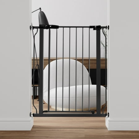 EDX Baby Gate for Stairs and Doorways, 36" Height Safety Gate for Kids and Pets, Adjustable Width 29.1"–33.8", Pressure Mounted Child Gate for Hallways and Openings, Black