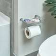 thumbnail image 5 of Mainstays Wall Mount Toilet Paper Dispenser with Shelf, 7.2" x 5.23" x 3.77", Chrome, 5 of 9