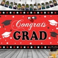 thumbnail image 2 of 2025 Class Graduation Photography Black And Gold Bachelor Cap Balloon Grad Congrats Banner Background Congrats Grad Prom Banner Background, 2 of 8
