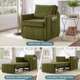 thumbnail image 5 of Convertible Sleeper Chair Bed, 31.5" Upholstered Pull Out Sofa Bed with 5-Position Adjustable Backrest, Fold Out Chair Bed for Living Room, Apartment, Green, 5 of 10