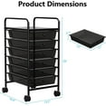 thumbnail image 3 of Rolling Cart with Drawers, 6-Tier Rolling Storage Cart with Drawers, Rolling Utility Cart with 6 Drawers with 2 Lockable Caster Wheels for Office Bathroom Kitchen, Transparent Black, 3 of 15