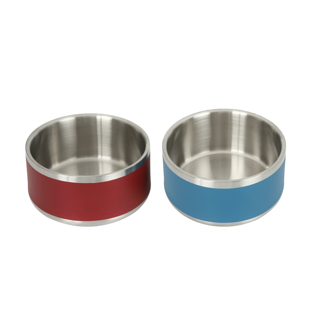 Vibrant Life Stainless Steel Double Wall Dog Bowl - Walmart.com