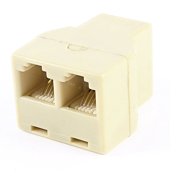 RJ11 6P4C Female to 2 Ports Female Y Shape Enternet Adapter Connector