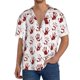 thumbnail image 1 of Balery Red Bloody Scary Hands2 Camisa Casual de Manga Corta con Botones para Hombre, Texturizada, Estilo Cubano, para Playa, Verano-4X-Large, 1 of 5