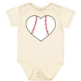thumbnail image 3 of Inktastic Heart Shaped Baseball Boys or Girls Baby Bodysuit, 3 of 5