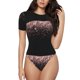 thumbnail image 1 of Fotbe Rose Gold Glitter1 Body de Mujer con Cuello Redondo y Mangas Cortas, Sin Mangas Ajustado, Suave, Cómodo y Básico-XX-Large, 1 of 7