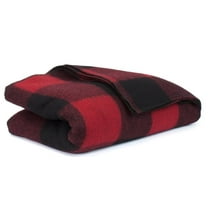 Gilbin Super Soft and Warm Wool Red/Black Plaid Blanket - Twin Size