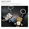 thumbnail image 2 of Key Chain Metal Robot Head Key Rings for Daily Use Assorted Color Durable Material 2Pcs, 2 of 3