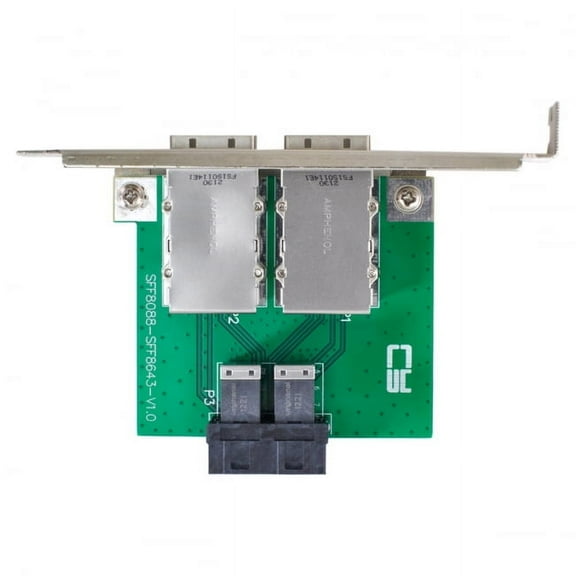Chenyang CY Dual Ports Mini SAS SFF-8088 To Internal SAS HD SFF-8643 PCBA Female Adapter with Low Profile Bracket Card