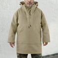 thumbnail image 2 of Sweat à Capuche Rétro pour Hommes avec Col Montant, Coupe Ample Décontractée, Style Business, Manches Longues Mi-Longues, Couleur Unie, 2 of 7