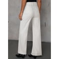 thumbnail image 4 of DOKOTOO Women's Wide Leg Jeans Trendy High Waist Center-Seam Straight Leg Raw Hem Baggy Loose Boyfriend Stretchy Denim Pants, 4 of 8