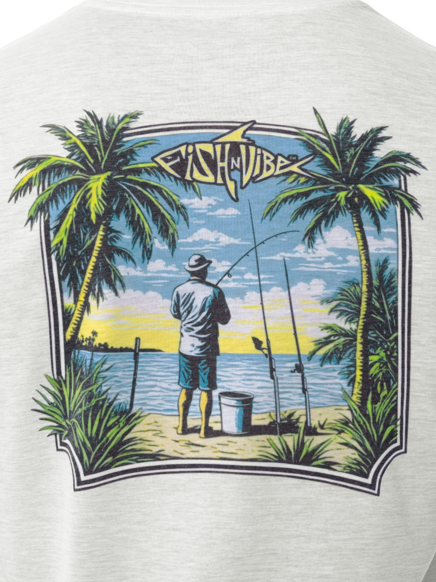 Fish N Vibe Men's Short Sleeve Fishing Performance Outdoor Graphic T-Shirt, Micro Chip Cationic, XL