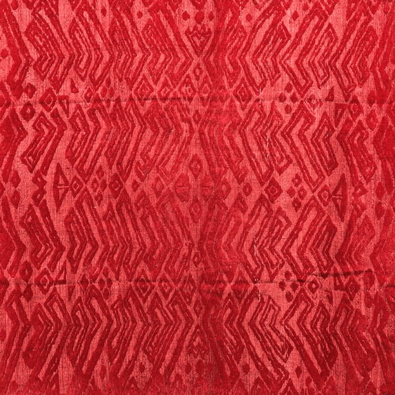 Ahgly Company Indoor Square Abstract Red Modern Area Rugs, 4' Square