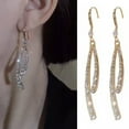 thumbnail image 2 of GKNET Gorgeous Crystal Cubic Zircon Earrings Stud Dangle Drop Wedding Delicate Jewelry Women US-gold, 2 of 9
