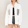 thumbnail image 1 of Vedolay Womens Denim Jackets Women's Denim Jackets Button Down Long Sleeve Stretch Classic Jean Coat,White XL, 1 of 5