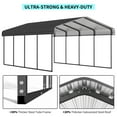 thumbnail image 4 of JXXRZ 12x20FT Outdoor Metal Carport, Heavy Duty Galvanized Steel Car Canopy for Truck, SUV, Boat, Black, 4 of 12