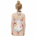 thumbnail image 4 of Kirby Girl's Swimsuit One-piece Summer Hawaii Beach Kid's Swimwear Bathing Suits Halterneck Beachwear, 4 of 7