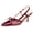 burgundy, variant on Women Bow Tie Slingback Pumps Pointed Toe Kitten Low Heel Patchwork Dress Heeled Sandals