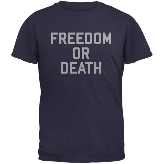 Freedom Or Death Inspired By Lester Bangs Navy Adult T-Shirt - 2X-Large