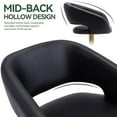 thumbnail image 6 of Modern Adjustable Bar Stools PU Leather Seat, 360° Swivel Open Mid Back & Armrest Bar Stool for Kitchen Dining Room Bar Cafe Counter Seating(Black, Gold Base), 6 of 10