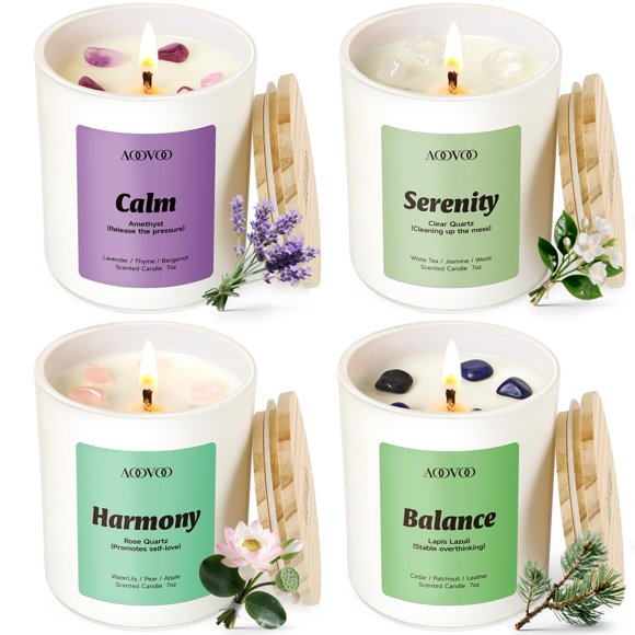 Set de 4 velas aromáticas Calm AOOVOO, 28 oz