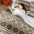 thumbnail image 4 of Feelyou Teens Mandala Aztec Twin Bedding Sets 7-Piece, Bohemian Western Fashion Bedding Comforter Set, Khaki Triangle Abstract Reversible Sheet Sets, Super Cozy Room Decor, 4 of 8