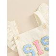 thumbnail image 4 of Argulvti Newborn Baby Girls Romper, Cotton Fly Sleeve Embroidery Letters Summer Bodysuit for Casual Daily, 4 of 7