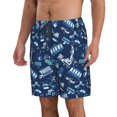 thumbnail image 2 of Logiee Blue Bus Print Mens Swim Trunks Quick Dry Board Shorts,Breathable Hawaii Beach Shorts Swimwear Bathing Suits-3X-Large, 2 of 6