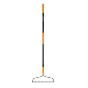 Fiskars Garden Rake, Metal Bow Rake with Fiberglass Handle, 64" Length, Black and Orange