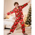thumbnail image 4 of Fiodrimy Boys Pajamas Big Boys Satin PJS Set Button Down Silky Pajama Long Sleeve & Pants Set Kids Lounge Sleepwear Size 8-14, 4 of 6
