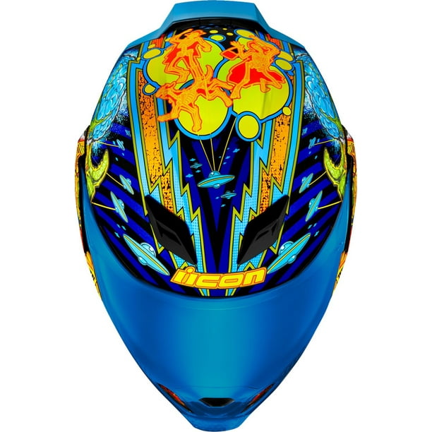 Icon Airflite Bugoid Blitz Motorcycle Helmet Blue XL