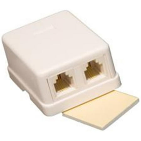 Double Surface Mount Wall Jack White