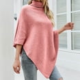 thumbnail image 4 of Odeerbi Shawl Wraps for Women Fall Winter Poncho Open Front Cape Cardigan Trendy Solid Button Cloak Lapel-Neck Knitting Coat Tops Khaki, 4 of 6