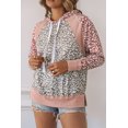 thumbnail image 4 of POGLIP Women's Pink Leopard Long Sleeve Hooded Sweatshirt, 4 of 6