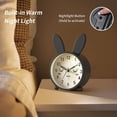 thumbnail image 4 of Reloj despertador analógico silencioso que no hace tictac para niños, fácil de configurar y con luz de fondo a pedido, sonidos de pitido, despertador suave, fácil de leer para escritorio, estante o, 4 of 5