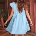 thumbnail image 6 of RQYYD Casual Dresses for Women 2024 Ruffle v Neck Loose Fit Knee Length Dresses Solid Color/Tie Dye Short Sleeve Ruched Mini Dresses, 6 of 6