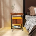 thumbnail image 3 of 2 mesitas de noche Café Con enchufe y Luz LED Con cajón Tiene 2 puertos USB Tamaño 39cm29cm61cm, 3 of 3
