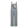 thumbnail image 4 of Conairie Bib Overalls Womens Flower Print Casual Boho Streetwear Rompers One Piece Outfits With Pockets Dark Gray M, 4 of 4