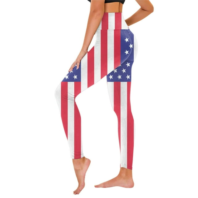 MKLEKYY Leggings push up para mujer, Día de la Independencia, estampado del 4 de julio, cintura alta, para yoga, correr, gimnasio, yoga, medias de compresión, yoga, correr, fitness. 2477