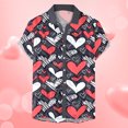 Custom Shirt Fashion Valentines Day Short Sleeved Button Down Shirt Top